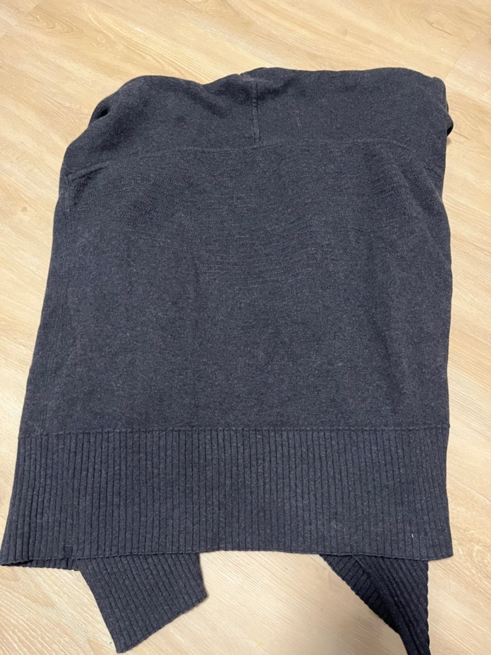 Lululemon Still Lotus Wrap *Reversible Heathered Black Gray Cardigan - Picture 6 of 7